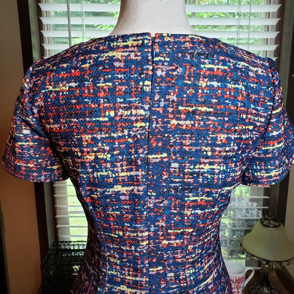 Anthropologie Plenty Dresses by Tracy Reece Blue Tweed Round Neck Dress S XS - Picture 6 of 10